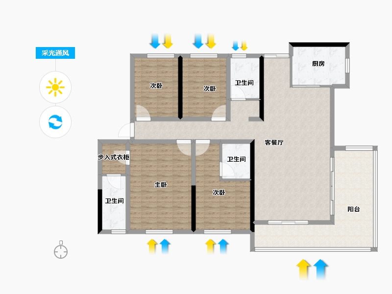 山东省-潍坊市-大有世家-150.61-户型库-采光通风