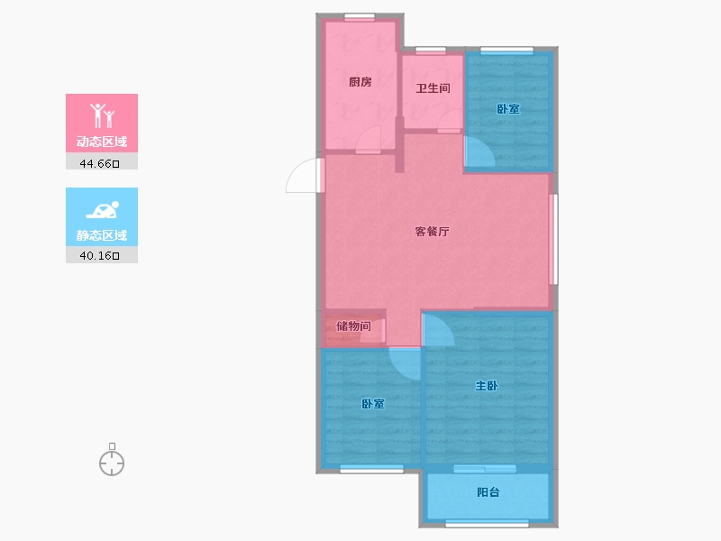 山东省-烟台市-花半里-76.80-户型库-动静分区