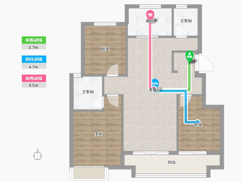 山东省-烟台市-万科翠湖山晓留莊-78.40-户型库-动静线