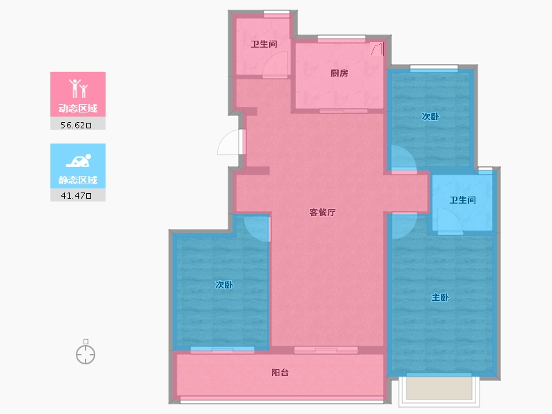 浙江省-宁波市-绿城·春来云潮-88.00-户型库-动静分区