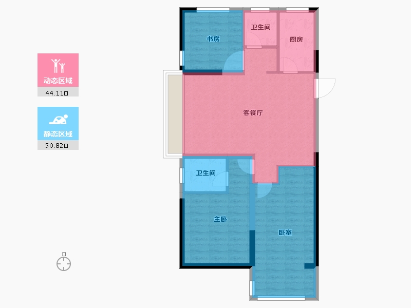 山东省-烟台市-乐橙-85.60-户型库-动静分区