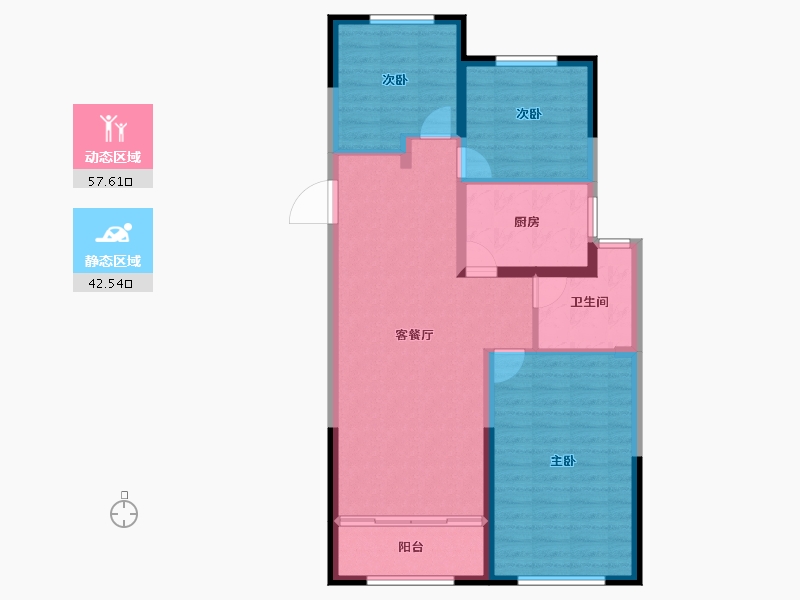 山东省-潍坊市-创投·潍州金谷-90.67-户型库-动静分区