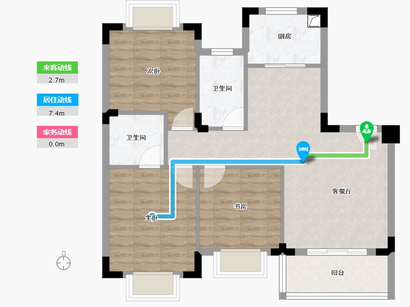 湖北省-武汉市-保合太和东合院-77.00-户型库-动静线