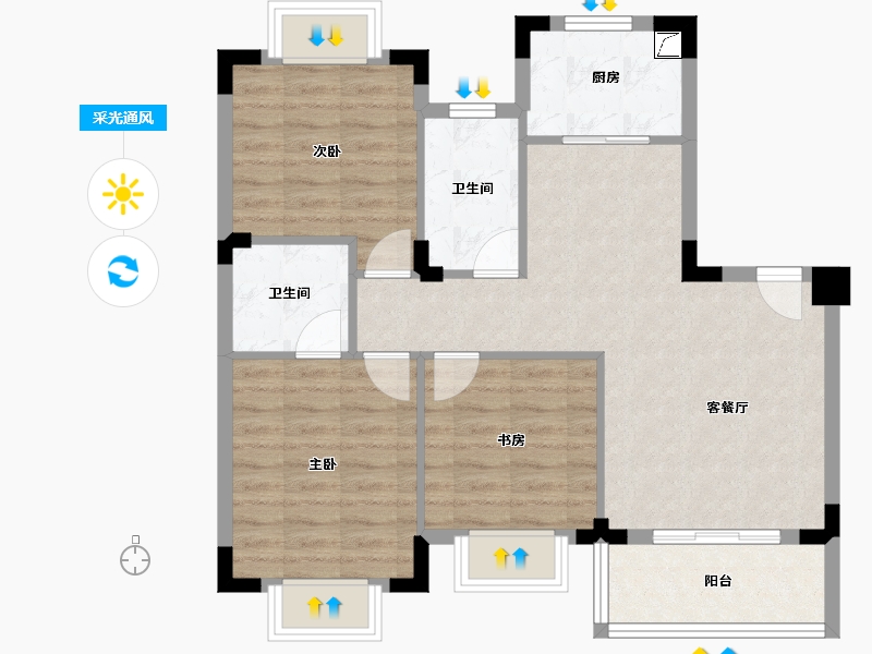 湖北省-武汉市-保合太和东合院-77.00-户型库-采光通风