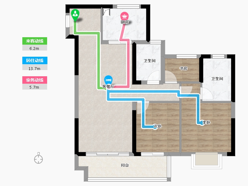 浙江省-宁波市-祥源漫城-78.41-户型库-动静线