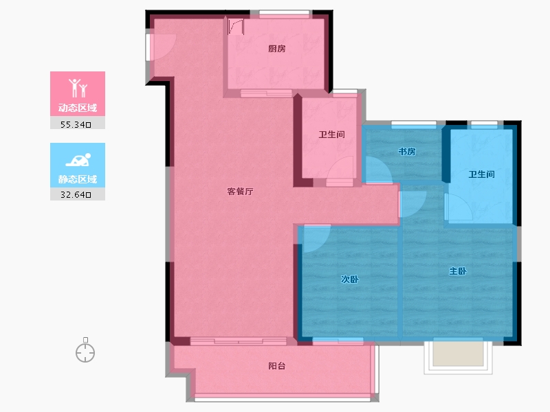 浙江省-宁波市-祥源漫城-78.41-户型库-动静分区