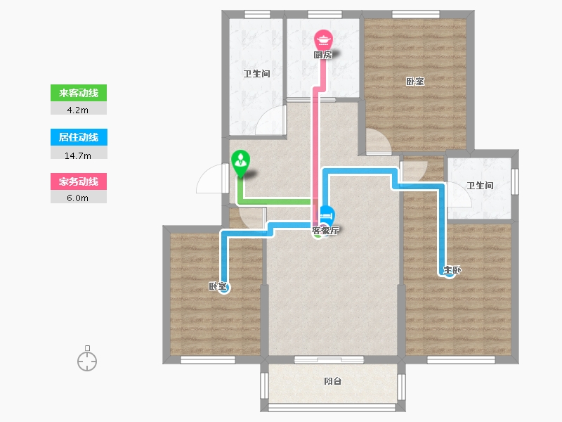 山东省-烟台市-花半里-101.60-户型库-动静线