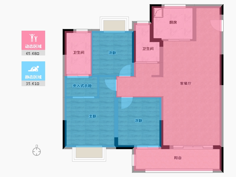 湖北省-武汉市-中建壹品澜悦-90.41-户型库-动静分区