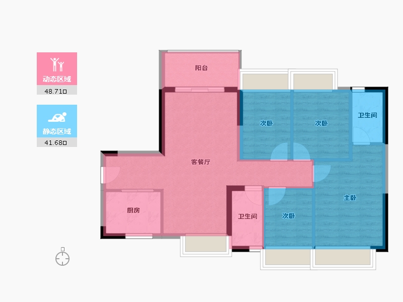 广东省-东莞市-碧桂园·松湖明珠-81.48-户型库-动静分区