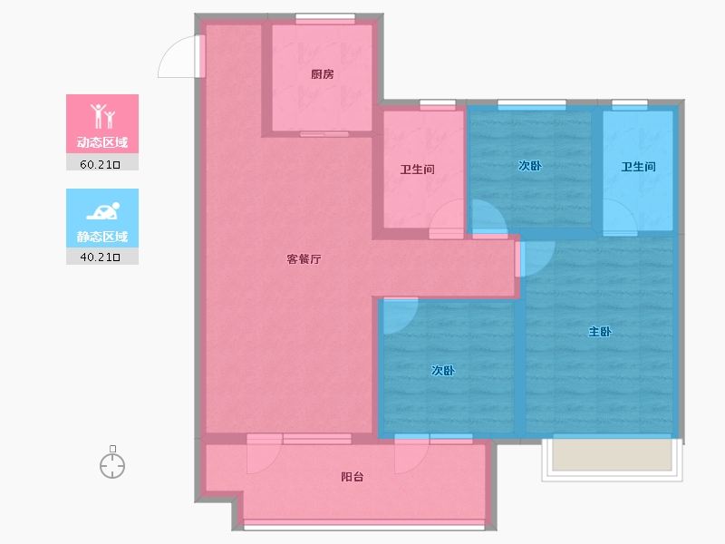 山东省-烟台市-华星中瑞北欧公园-89.15-户型库-动静分区