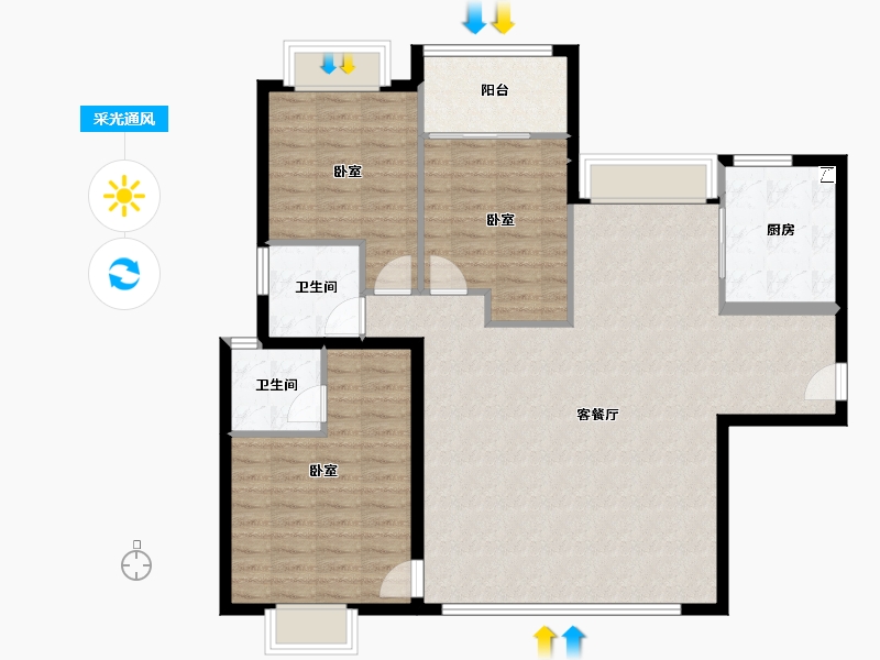 福建省-厦门市-建发缦云-114.40-户型库-采光通风