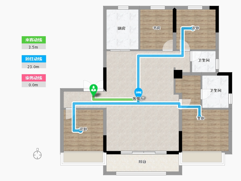 浙江省-温州市-弘阳上坤西湖四季-110.40-户型库-动静线