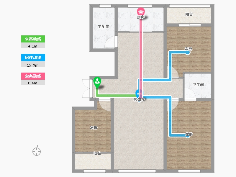 山东省-潍坊市-金庆公馆-120.81-户型库-动静线