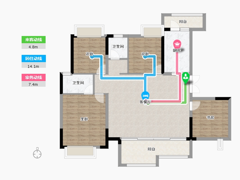 广东省-东莞市-璀璨时代-114.86-户型库-动静线