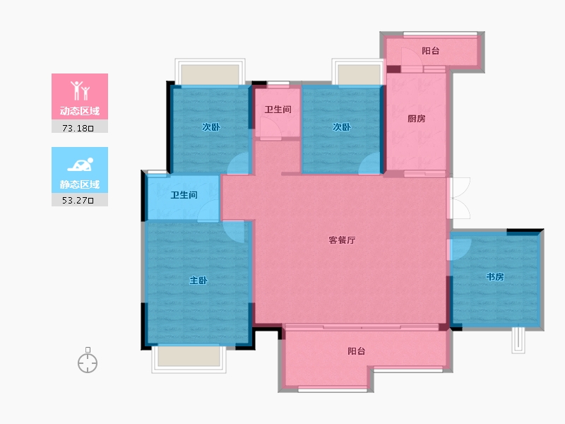 广东省-东莞市-璀璨时代-114.86-户型库-动静分区