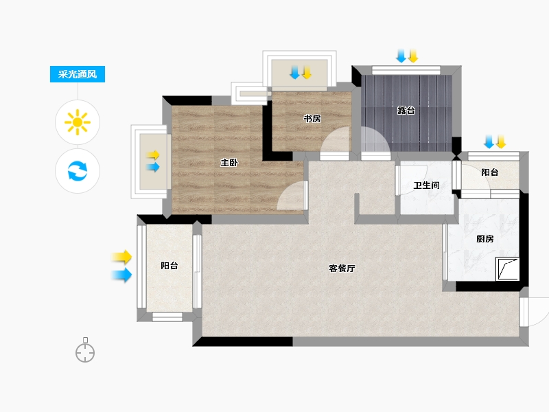 贵州省-贵阳市-中铁逸都国际-71.00-户型库-采光通风