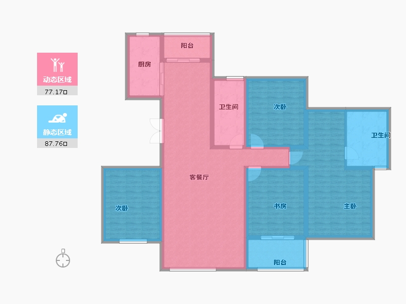 陕西省-西安市-崇文·海棠-148.32-户型库-动静分区