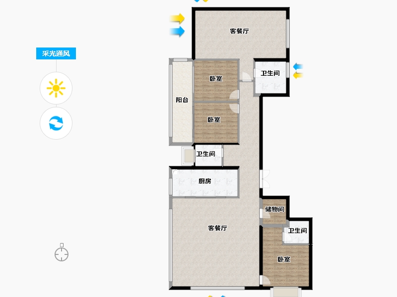 福建省-厦门市-建发缦云-183.20-户型库-采光通风