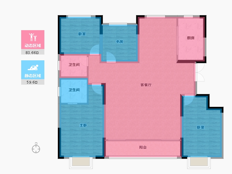 山东省-潍坊市-恒信崇文湖-130.39-户型库-动静分区