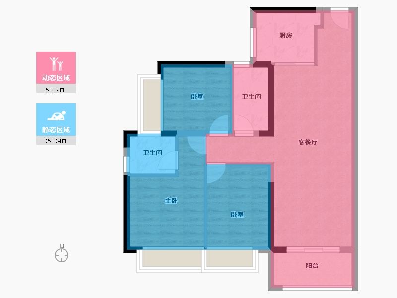 广东省-东莞市-滨海玺悦府-77.86-户型库-动静分区