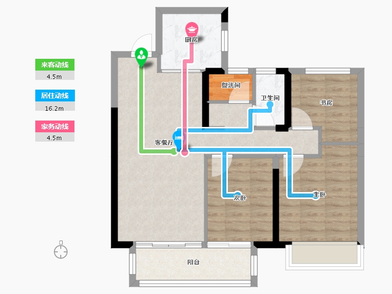 湖北省-武汉市-联投梧桐郡悦园-68.75-户型库-动静线