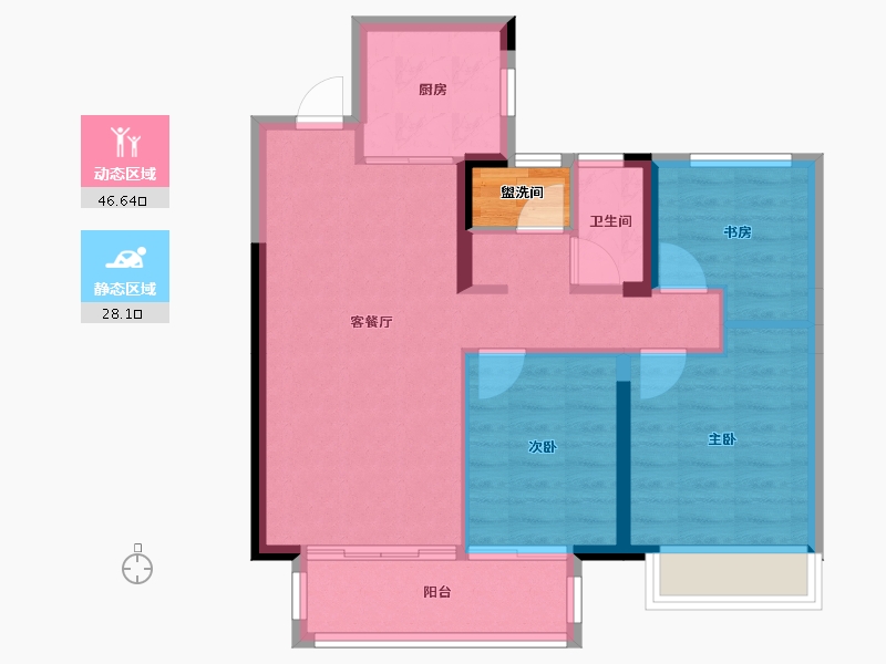 湖北省-武汉市-联投梧桐郡悦园-68.75-户型库-动静分区