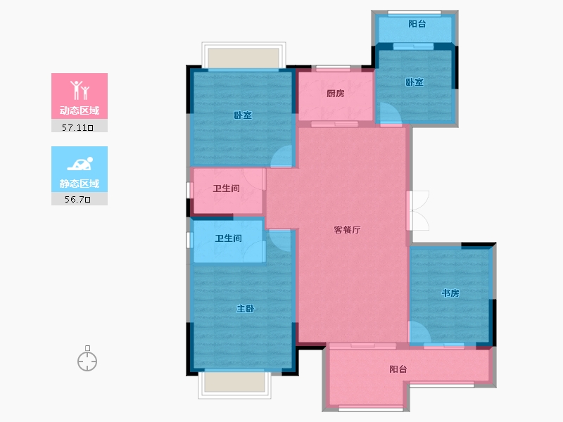 广东省-东莞市-璀璨时代-102.67-户型库-动静分区