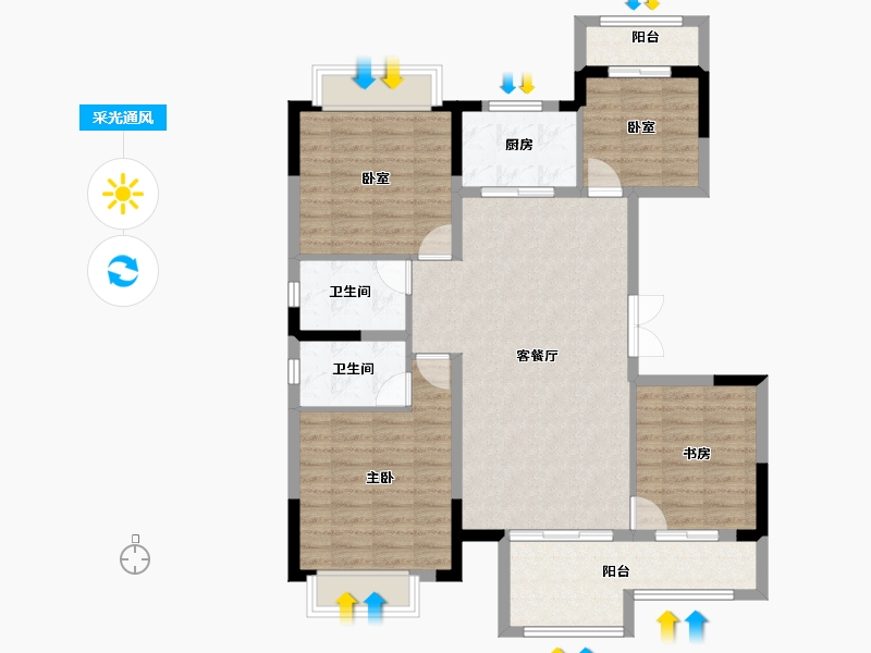 广东省-东莞市-璀璨时代-102.67-户型库-采光通风