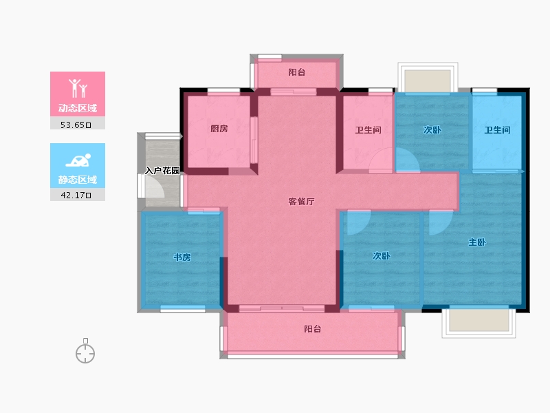 广东省-佛山市-融创滨江粤府-88.40-户型库-动静分区