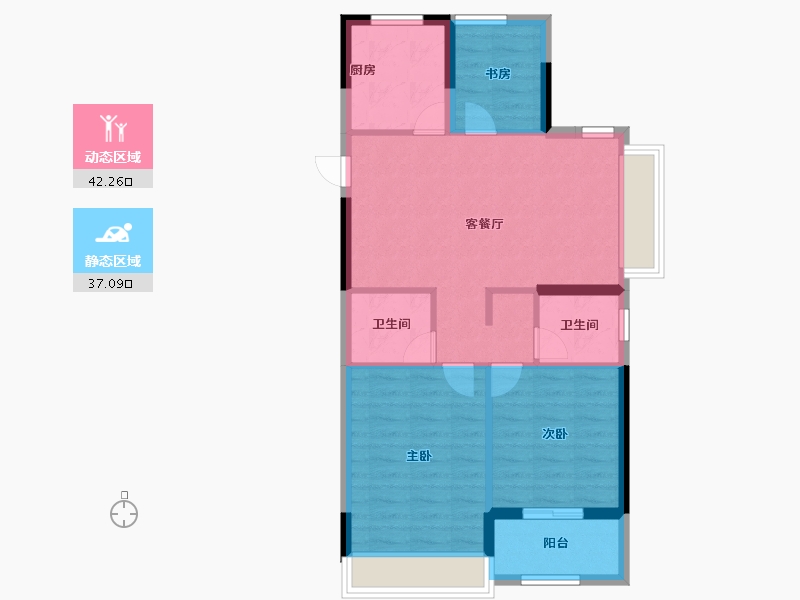 浙江省-温州市-桂语榕庭-71.20-户型库-动静分区