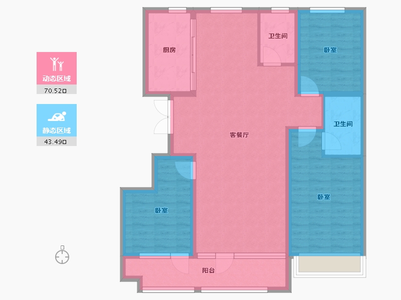 山东省-潍坊市-恒信崇文湖-102.39-户型库-动静分区