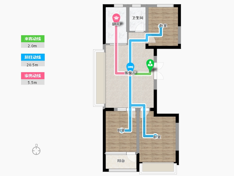 山东省-潍坊市-恒信风华尚品-72.85-户型库-动静线