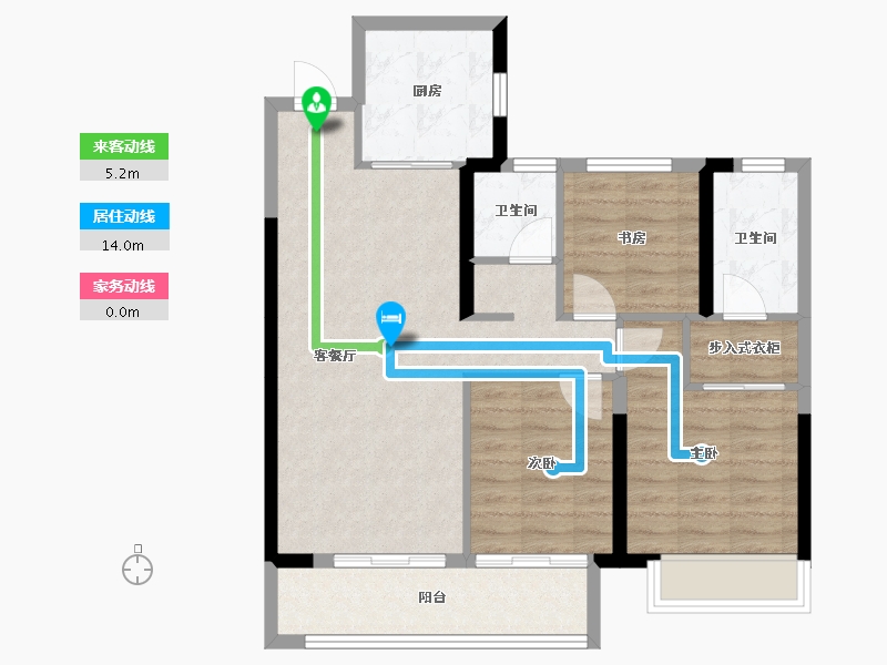 湖北省-武汉市-联投梧桐郡悦园-80.07-户型库-动静线