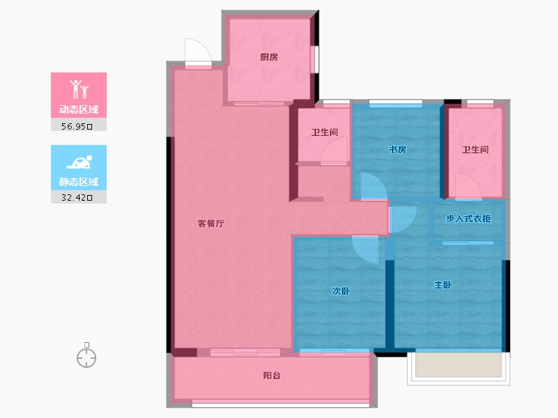 湖北省-武汉市-联投梧桐郡悦园-80.07-户型库-动静分区