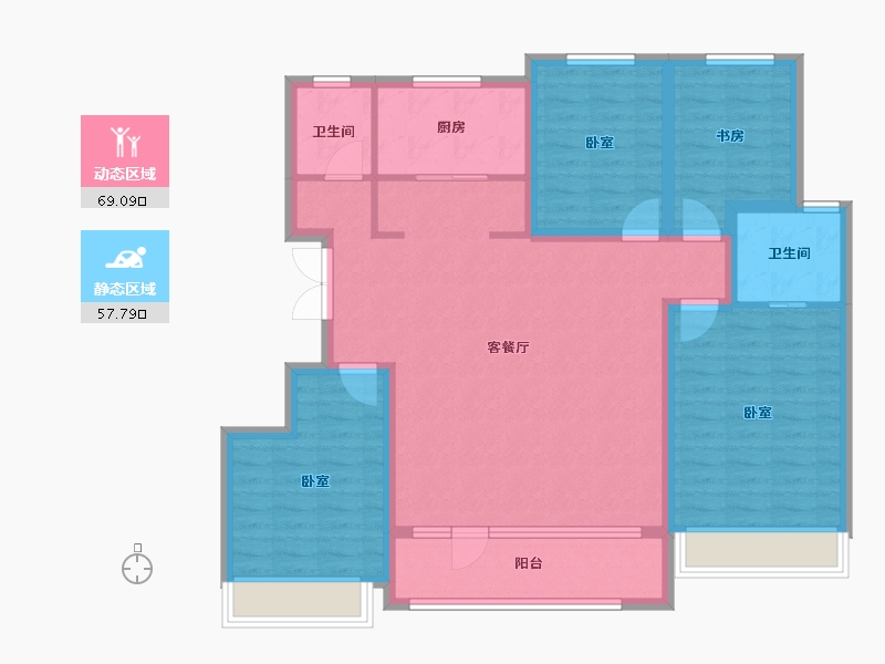 山东省-潍坊市-恒信崇文湖-113.60-户型库-动静分区