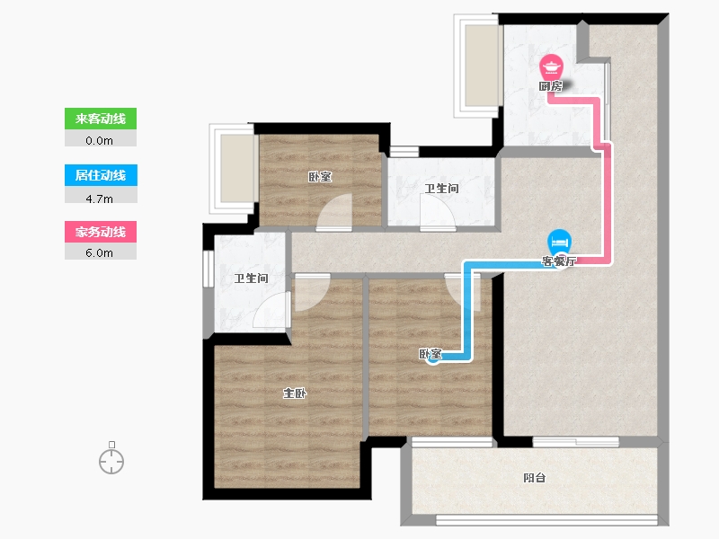 广东省-东莞市-新鸿基珑汇-76.65-户型库-动静线