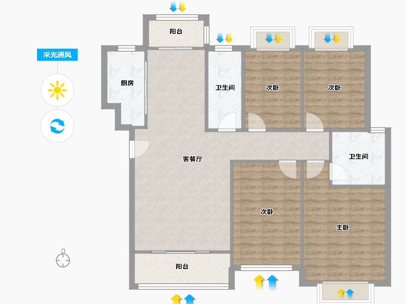 山东省-济南市-黄金时代-140.00-户型库-采光通风