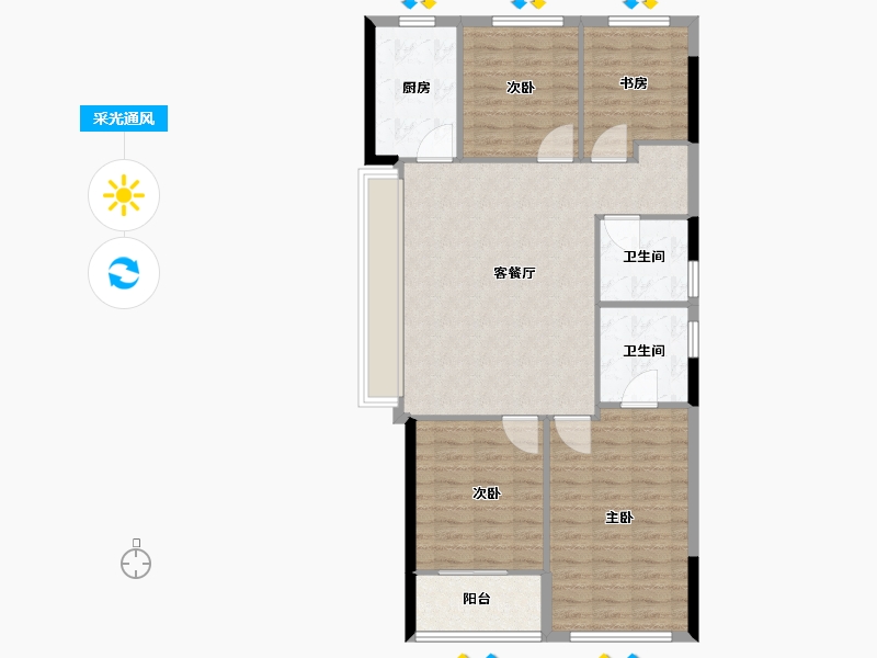 浙江省-绍兴市-元垄城-100.00-户型库-采光通风