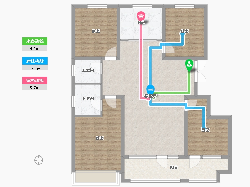 山东省-潍坊市-恒信崇文湖-107.44-户型库-动静线