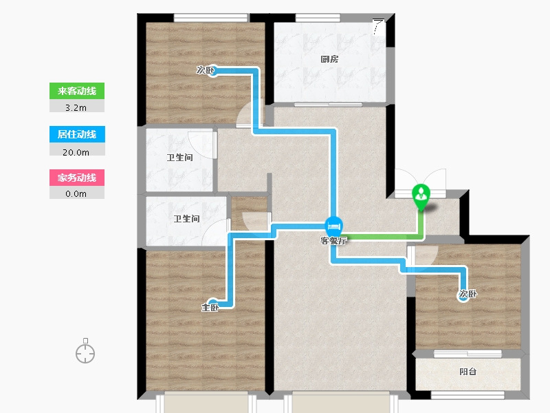 陕西省-西安市-天地源·云水天境-89.02-户型库-动静线