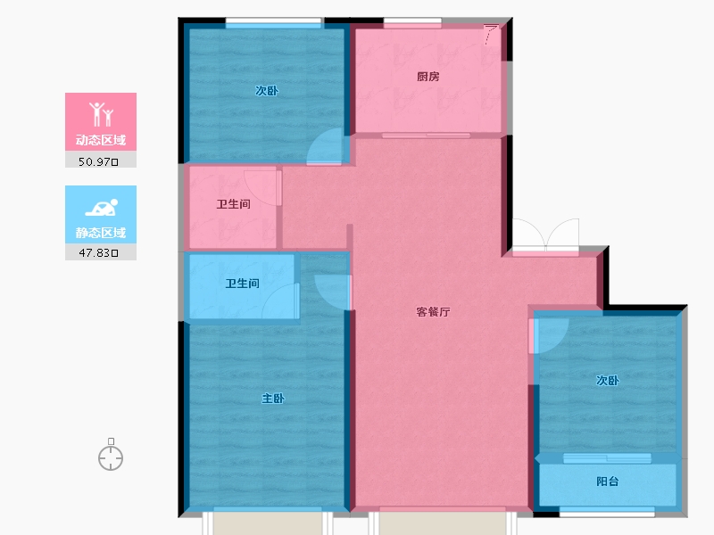 陕西省-西安市-天地源·云水天境-89.02-户型库-动静分区