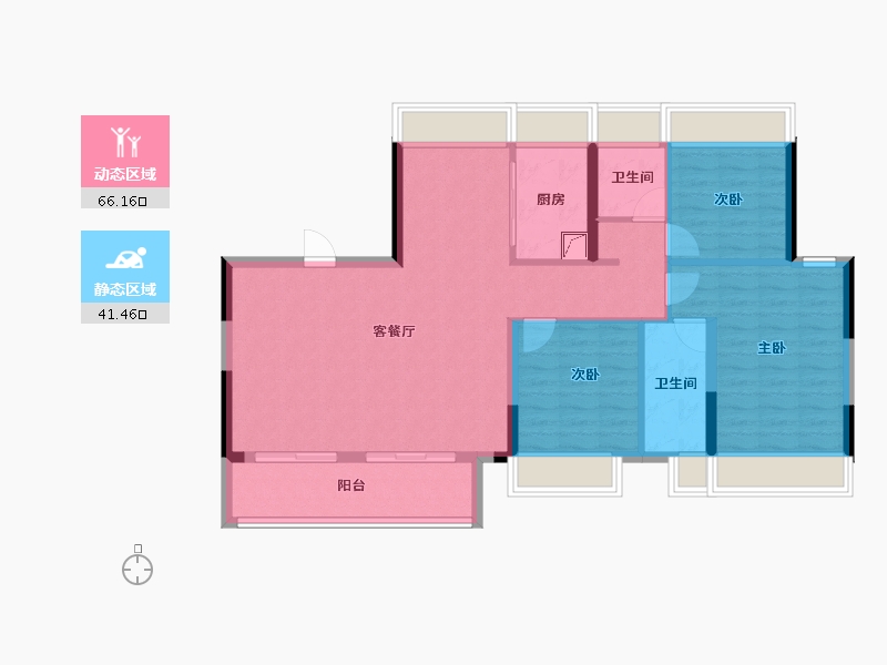 湖北省-武汉市-联投武汉城建花山印象-97.20-户型库-动静分区