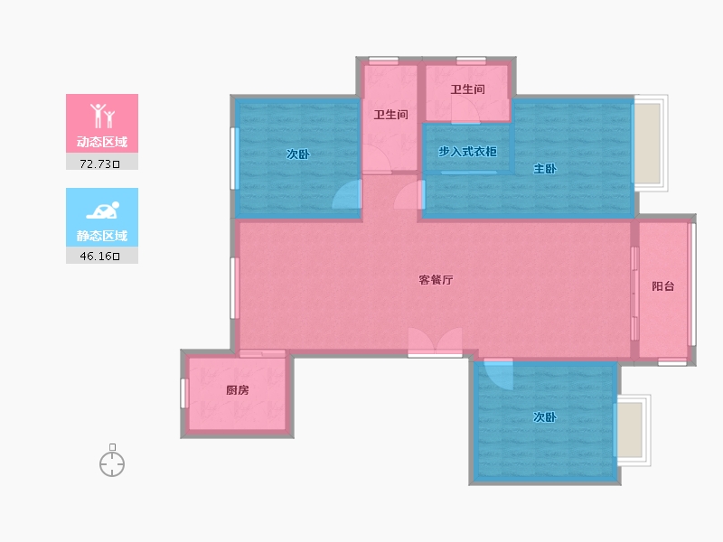 河北省-保定市-创世·和悦府-107.32-户型库-动静分区