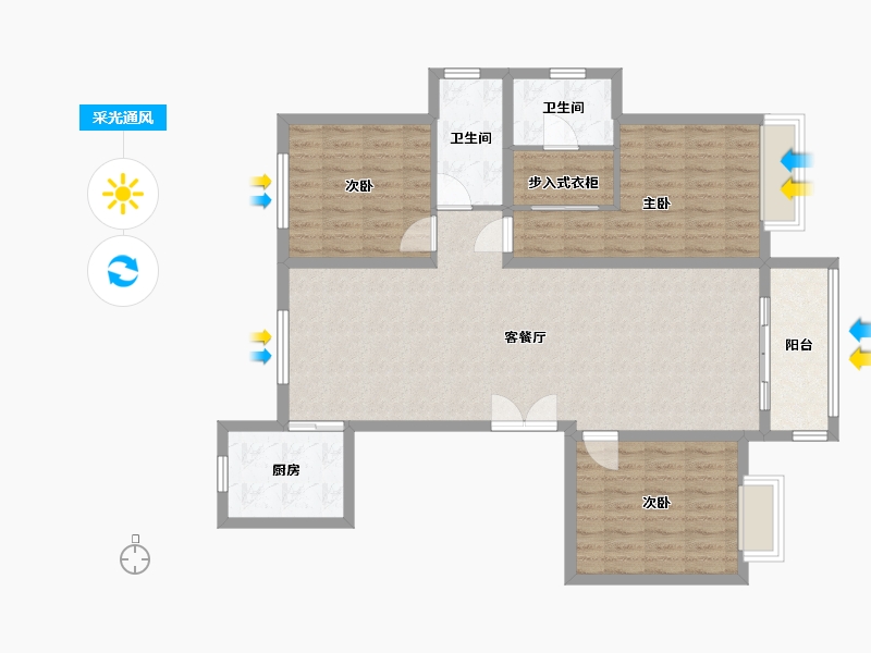 河北省-保定市-创世·和悦府-107.32-户型库-采光通风