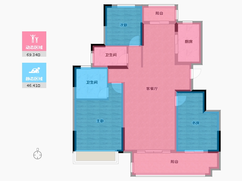 湖北省-武汉市-联投梧桐郡悦园-103.70-户型库-动静分区