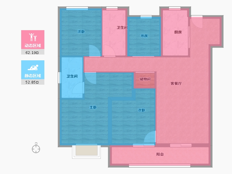 浙江省-温州市-万科星汇里-103.20-户型库-动静分区