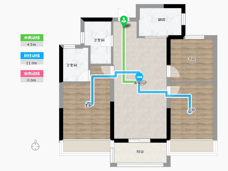 浙江省-温州市-美的旭辉城-71.20-户型库-动静线