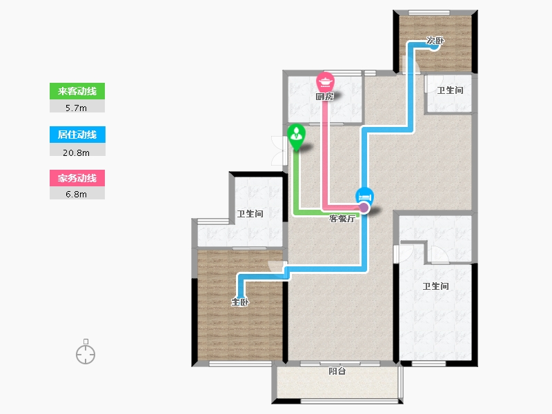 陕西省-西安市-恒志云都-158.40-户型库-动静线