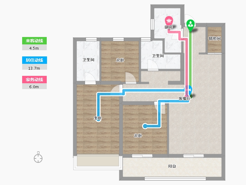 浙江省-温州市-万科星汇里-92.00-户型库-动静线