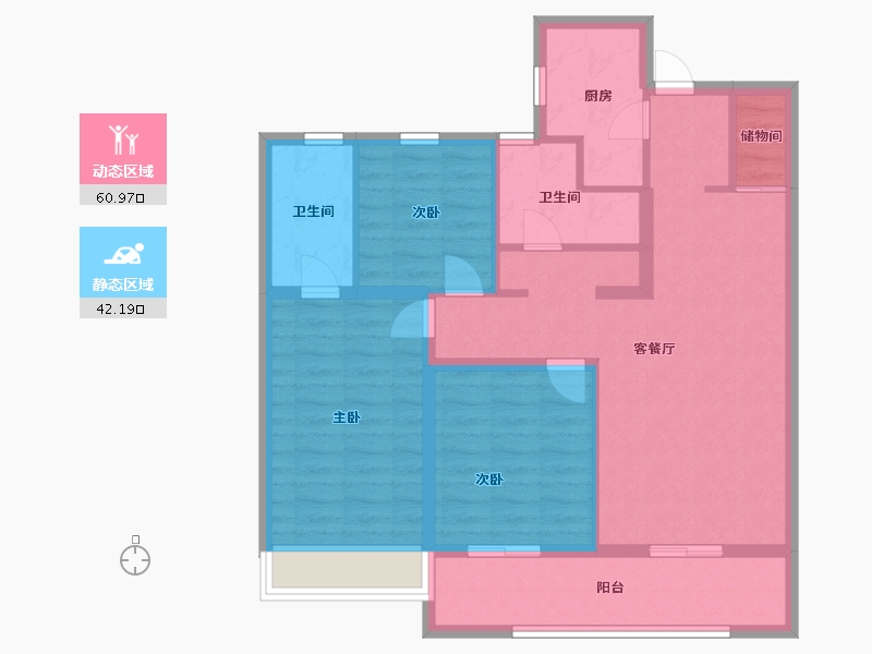 浙江省-温州市-万科星汇里-92.00-户型库-动静分区